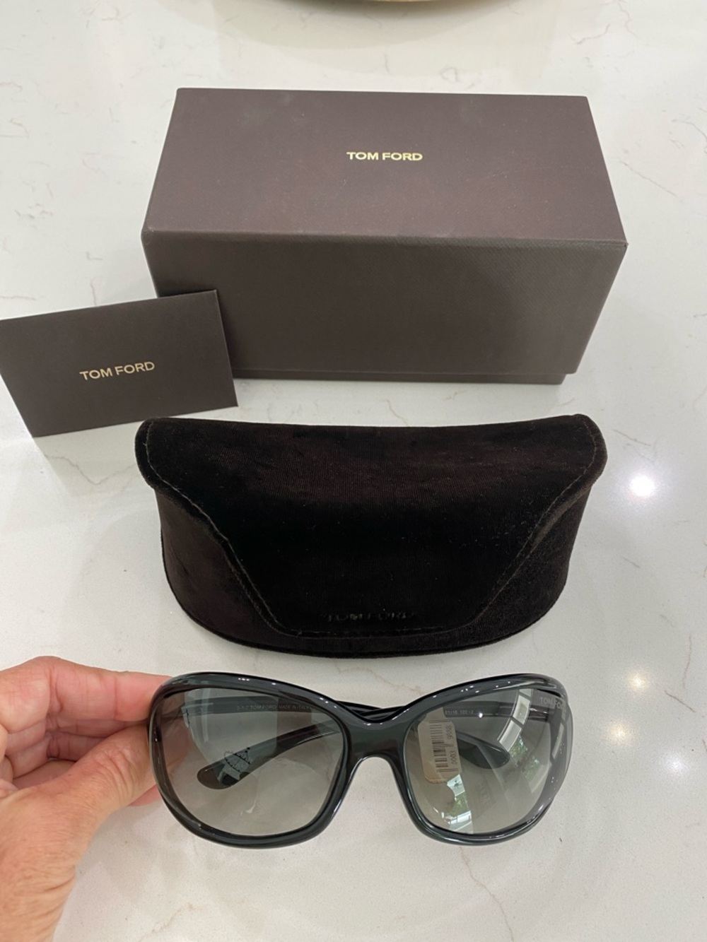 Tom Ford classic Black Rounded Women's Sunglasses with Gradient Lenses